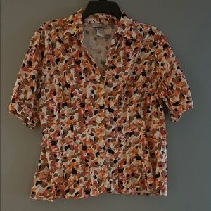 Fred David Multicolor Abstract Blouse